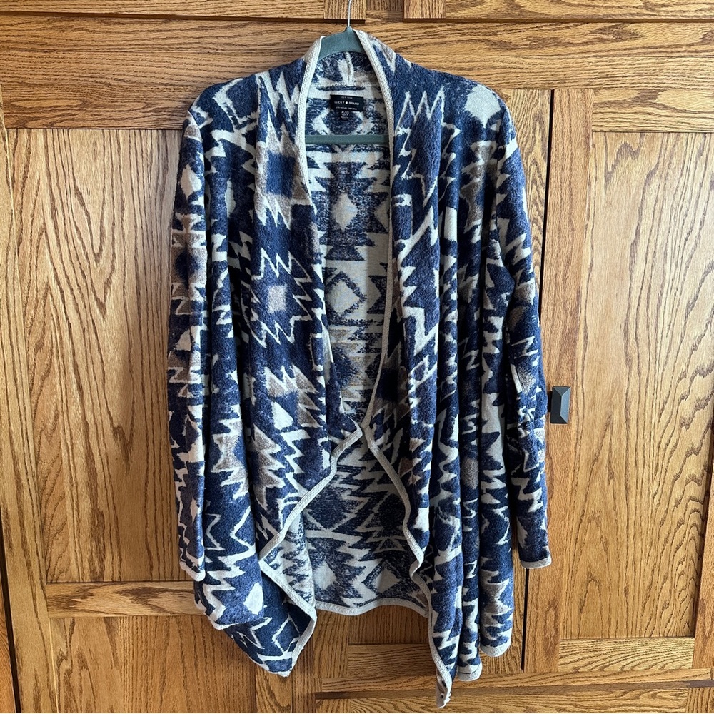 Lucky Brand Aztec-print fuzzy sweater
